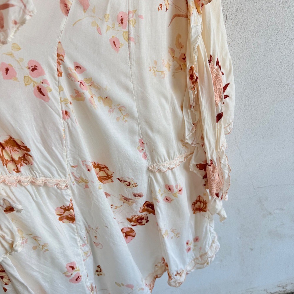 Free People Midi Dress Embroidered Floral Boho Handkerchief Hem Sundress Small - Picture 4 of 14